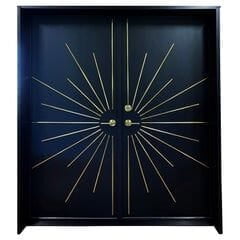 Elegant HDHMR Profile Double Door with Gold Radiant Inlays Elegant HDHMR Profile Double Door with Gold Radiant Inlays