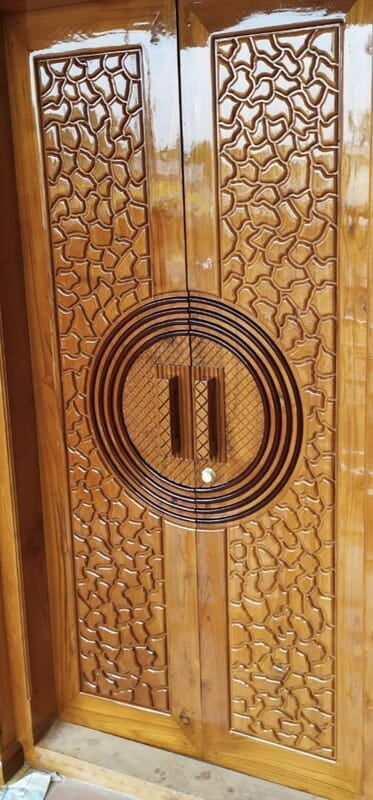 3D HDHMR Double Door with Deco Paint in Golden Oak Finish 3D HDHMR Double Door with Deco Paint in Golden Oak Finish