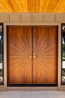 Stunning HDHMR Profile Double Door with Gold Sunburst Deco Paint Stunning HDHMR Profile Double Door with Gold Sunburst Deco Paint