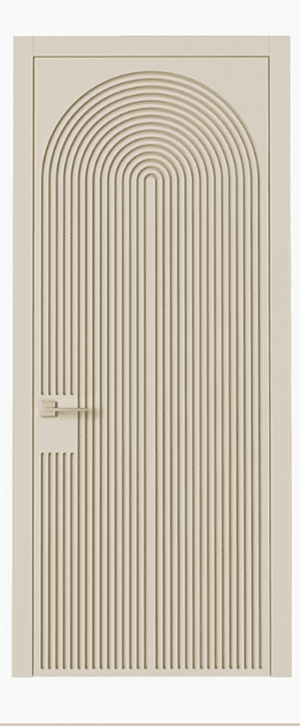Contemporary Curve 3D HDHMR Door in Smooth Beige Contemporary Curve 3D HDHMR Door in Smooth Beige