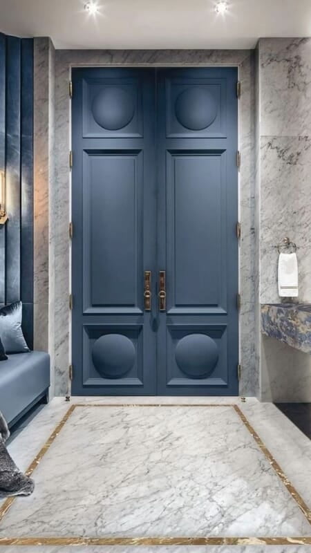 Royal Blue Double HDHMR Moulding Door Royal Blue Double HDHMR Moulding Door